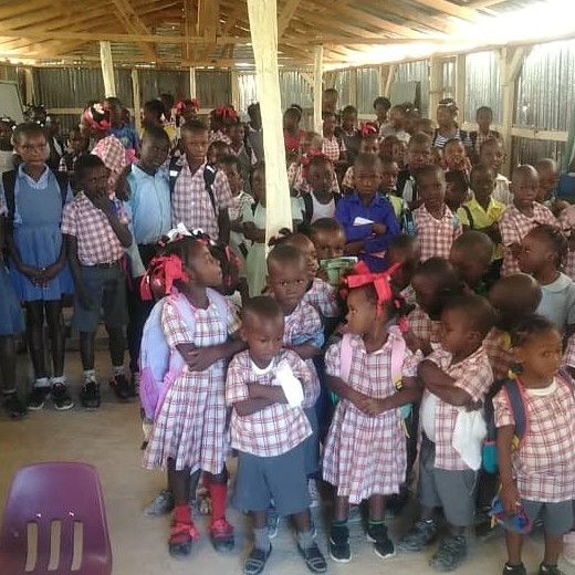 Group of multi-aged children at Belle Fontaine School